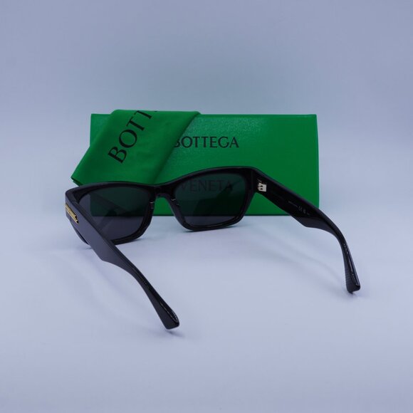 Bottega Veneta BV1143S 001 Rectangle Sunglasses - Black/Grey - Picture 6 of 10